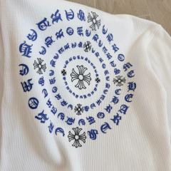 1:1 quality version Blue Horseshoe Ring Script Letter Surrounded Waffle Knit Long Sleeve Tee for girls 2 colors 29426191