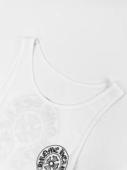 1:1 quality version Horseshoe Cross Printed Ribbed Back Large Horseshoe Ring Logo Hot Girl Slim Tank Top 2 colors 29334542