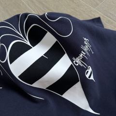 1:1 quality version Sanskrit Cross Graffiti Heart Navy Print Tee & Shorts Set 29334504