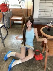 1:1 quality version Minimalist Blue Knitted Tank Dress for girls 29033523