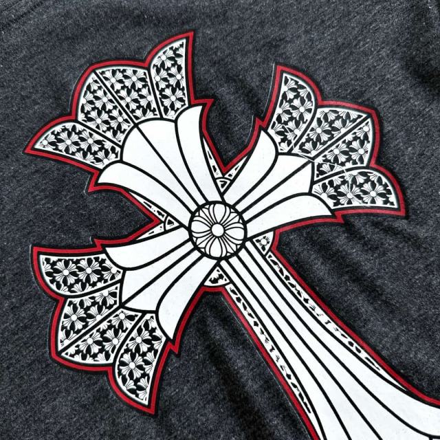 1:1 quality version Window Grille Cross Print On Back V Neck Tee for girls 29306363