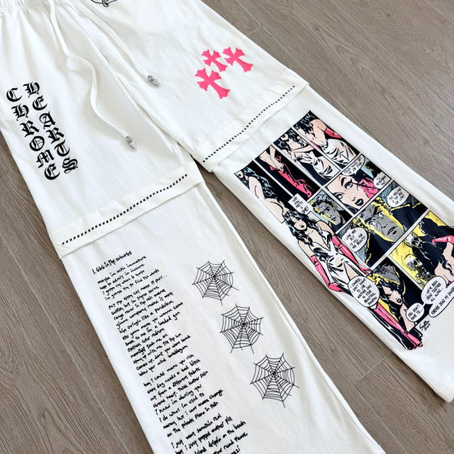 1:1 quality version Comic Figure Spider Web Cross Print Drawstring Wide Leg Sweat Pants for girls 29456663
