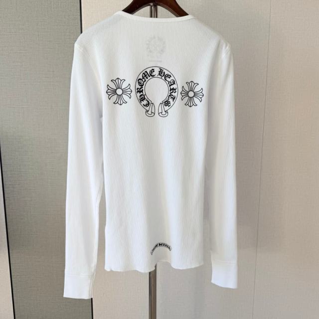 1:1 quality version Horseshoe‑Ring Cross‑Flower‑Slogan‑Prin Waffle Knit Long Sleeve Tee for girls 2 colors 29426217
