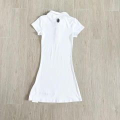 1:1 quality version Y2K Street Cross Gothic Letter Embroidery Ribbed Slim Fit Polo Dress 2 colors 29380249