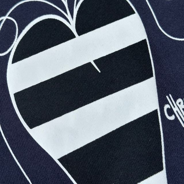 1:1 quality version Sanskrit Cross Graffiti Heart Navy Print Tee & Shorts Set 29334504