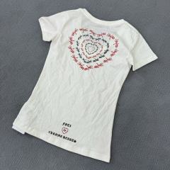 1:1 quality version 28143329 Heart Printed V-Neck Tee for girls