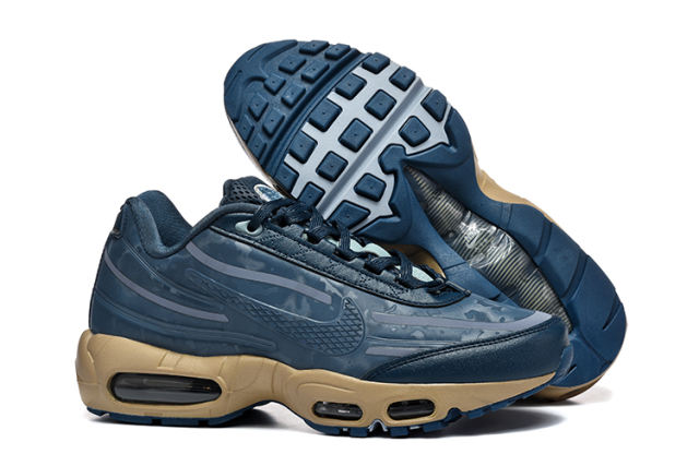 [plus-size shoes]@ir Max 95 Navy Blue Tan  Air Cushion Running Shoes 29043538