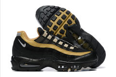 [plus-size shoes]@ir Max 95 Black Gold Gradient Wave Strip Running Shoes 29066608