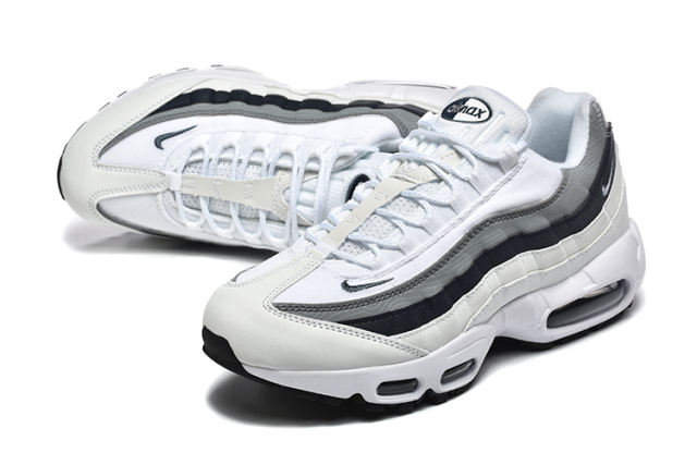 [plus-size shoes]@ir Max 95 White Grey Black Gradient Air Cushion Running Shoes 29044769