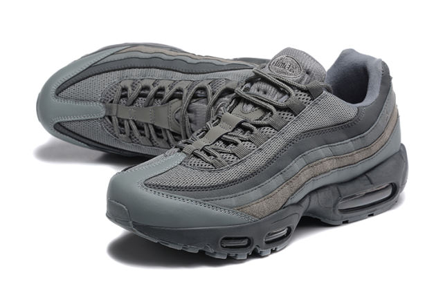 [plus-size shoes]@ir Max 95 Dark Grey Mesh  Air Cushion Running Shoes 29045255