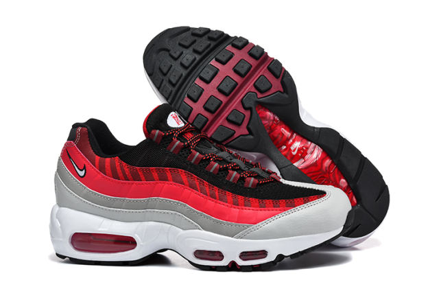 [plus-size shoes]@ir Max 95 Black Red Grey Gradient Stripe Air Cushion Retro Running Shoes 29247380