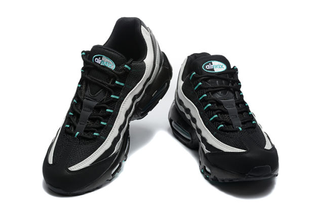 [plus-size shoes]@ir Max 95 Black White Teal Mesh  Air Cushion Running Shoes 29045309