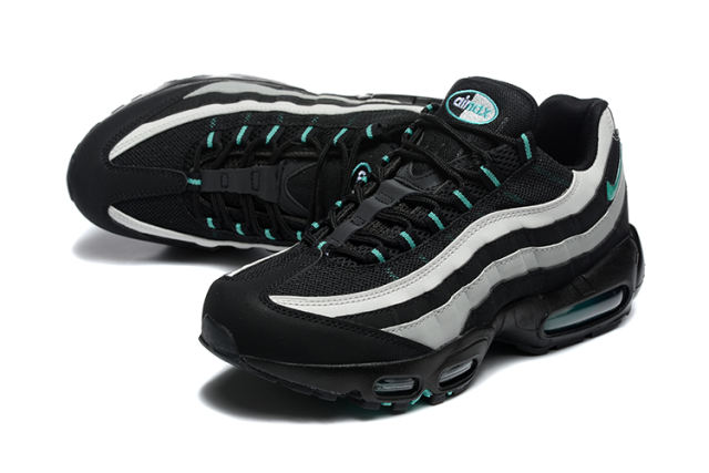 [plus-size shoes]@ir Max 95 Black White Teal Mesh  Air Cushion Running Shoes 29045309