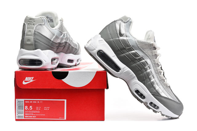 [plus-size shoes]@ir Max 95  Silver Grey Retro Sneakers Running Shoes 29038279