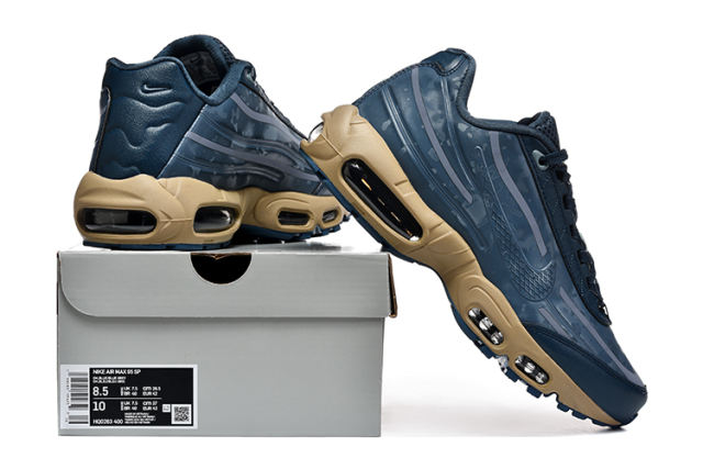 [plus-size shoes]@ir Max 95 Navy Blue Tan  Air Cushion Running Shoes 29043538