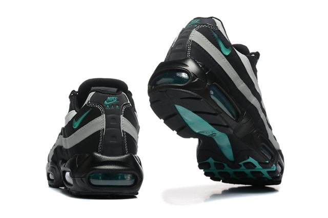 [plus-size shoes]@ir Max 95 Black White Teal Mesh  Air Cushion Running Shoes 29045309