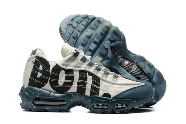 [plus-size shoes]@ir Max 95 White Teal  Just Do It  Print  Air Cushion Running Shoes 29045031
