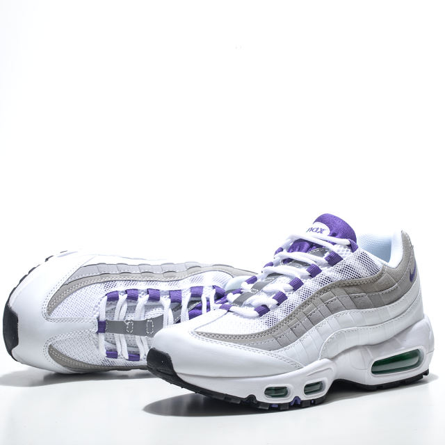 [plus-size shoes]@ir Max 95 White Purple Gradient  Air Cushion Running Shoes 29045643