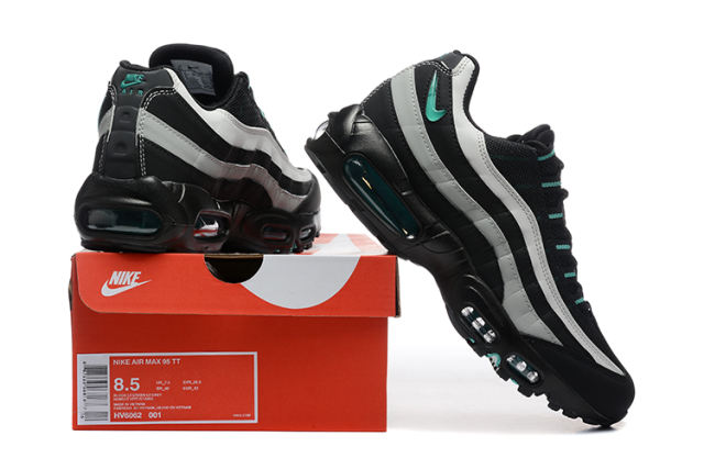 [plus-size shoes]@ir Max 95 Black White Teal Mesh  Air Cushion Running Shoes 29045309