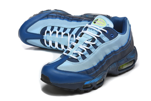 [plus-size shoes]@ir Max 95 Blue Gradient Mesh  Air Cushion Running Shoes 29043566