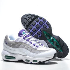[plus-size shoes]@ir Max 95 White Purple Gradient  Air Cushion Running Shoes 29045643
