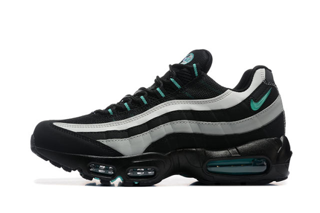 [plus-size shoes]@ir Max 95 Black White Teal Mesh  Air Cushion Running Shoes 29045309