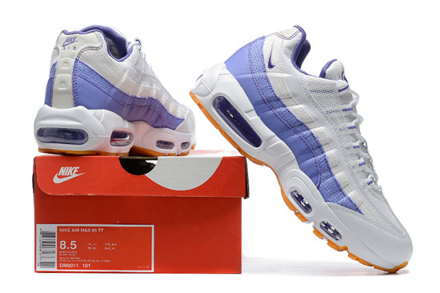 [plus-size shoes]@ir Max 95 White Purple Gum Sole Air Cushion Casual Sneakers 29066521