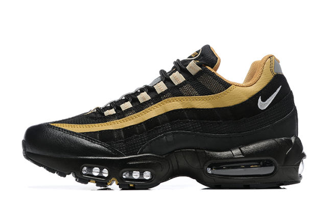 [plus-size shoes]@ir Max 95 Black Gold Gradient Wave Strip Running Shoes 29066608