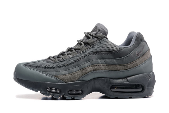 [plus-size shoes]@ir Max 95 Dark Grey Mesh  Air Cushion Running Shoes 29045255