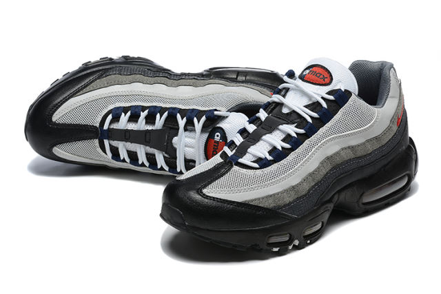 [plus-size shoes]@ir Max 95 Black Grey Gradient Wave Strip Running Shoes 29066602