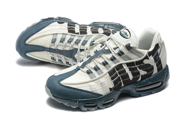 [plus-size shoes]@ir Max 95 White Teal  Just Do It  Print  Air Cushion Running Shoes 29045031