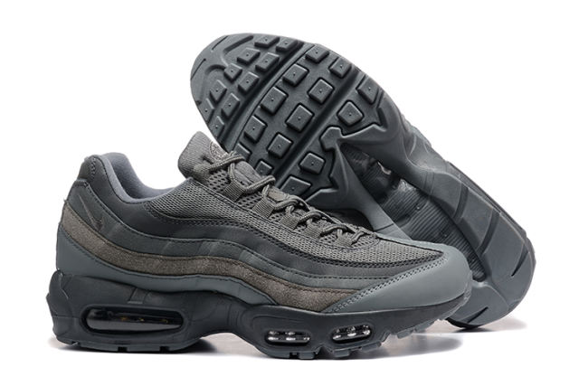 [plus-size shoes]@ir Max 95 Dark Grey Mesh  Air Cushion Running Shoes 29045255