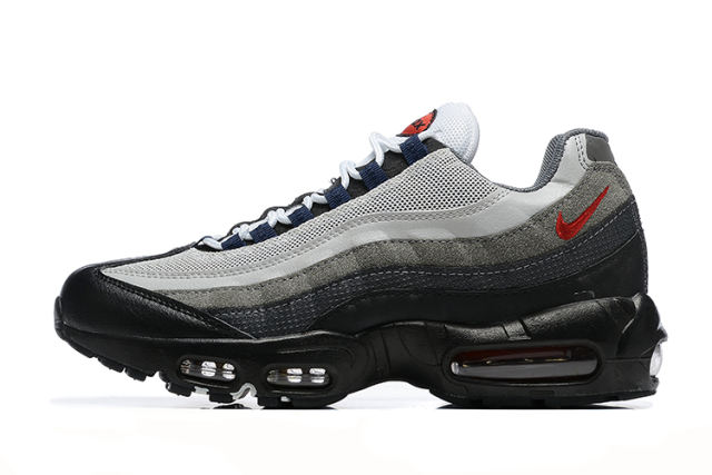 [plus-size shoes]@ir Max 95 Black Grey Gradient Wave Strip Running Shoes 29066602