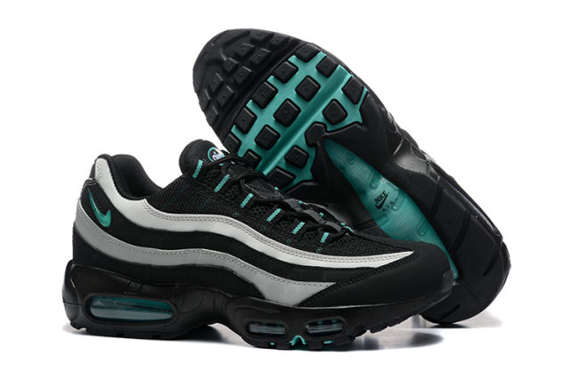 [plus-size shoes]@ir Max 95 Black White Teal Mesh  Air Cushion Running Shoes 29045309