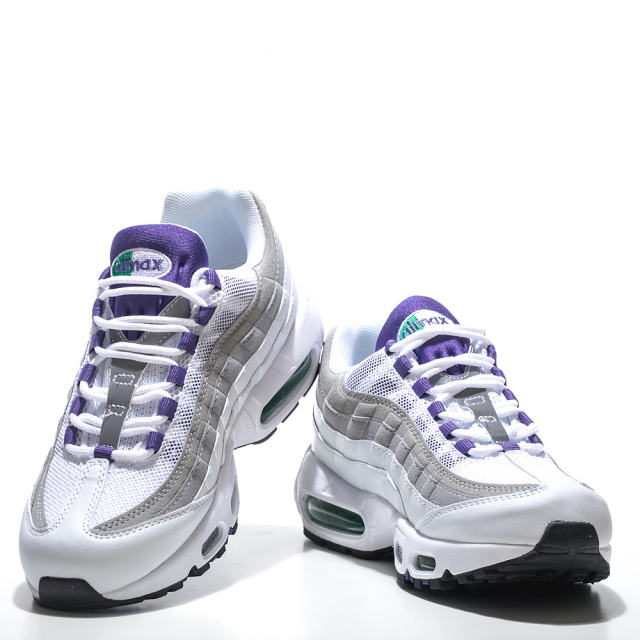 [plus-size shoes]@ir Max 95 White Purple Gradient  Air Cushion Running Shoes 29045643