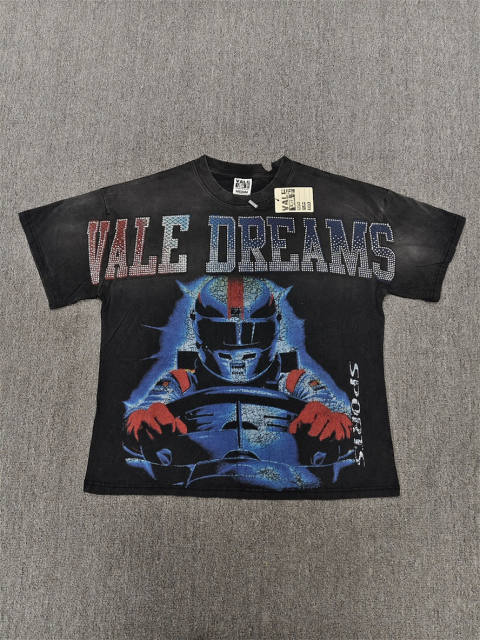 High Quality Vale Dreams Rhinestone Racing Helmet Vintage T-Shirt