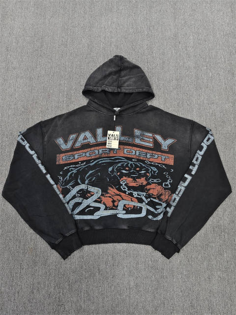 1:1 Quality Vale Forever Black Contrast Stripe Hoodie