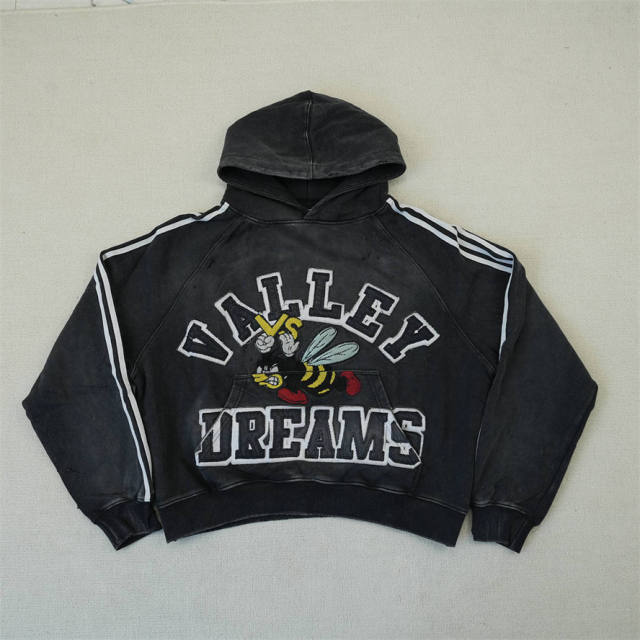 1:1 Quality Vale Forever Vale Forever Valley Dreams Cartoon Bee Vintage Pullover Hoodie