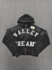 1:1 Quality Valley Dreams Rhinestone Chenille Zip Up Hoodie