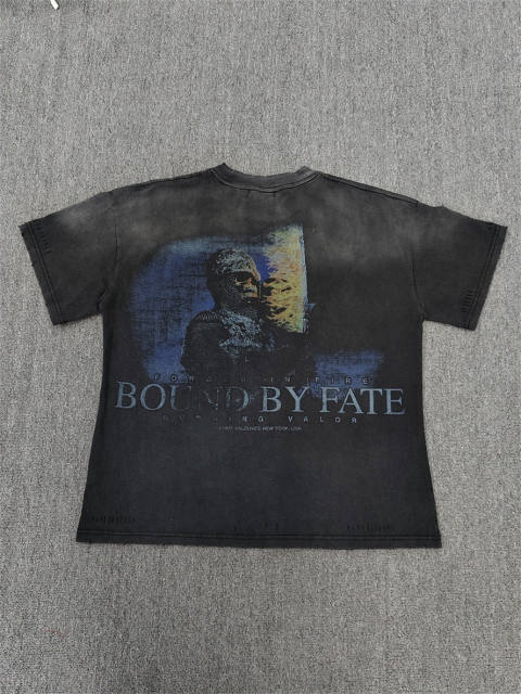 High Quality Vale Forever Bound By Fate Vintage Distressed Back Print T-Shirt