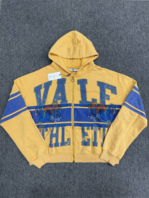 1:1 Quality Vale Forever Yellow Sport Stripe Zip Hoodie