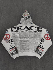 1:1 Quality Vale Forever White Newspaper Print Hoodie
