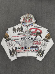 1:1 Quality Vale Forever White Newspaper Print Hoodie