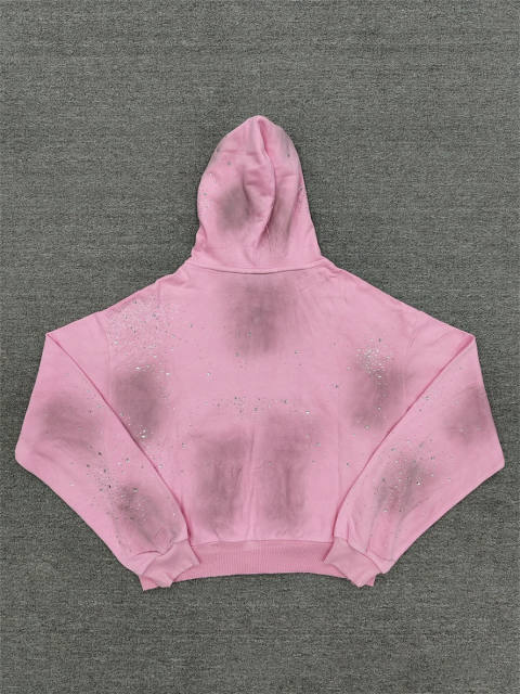 1:1 Quality Vale Forever Pink Crystal Logo Hoodie