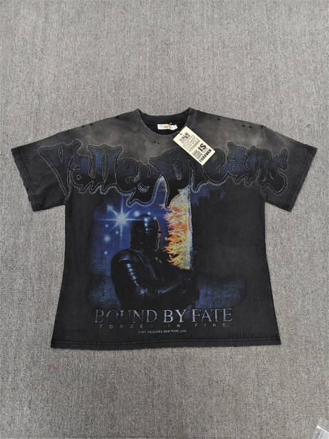 High Quality Vale Forever Bound By Fate Vintage Distressed Back Print T-Shirt
