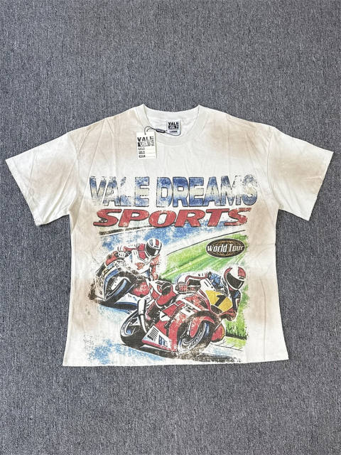 High Quality Vale Forever White Motorcycle Graphic T-Shirt