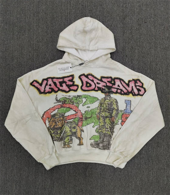 1:1 Quality Vale Forever White Graffiti Graphic Hoodie
