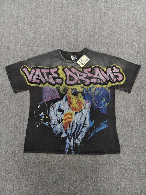 High Quality Vale Forever Vale Dreams Sunglasses Pig Mask Bubble Vintage Washed T-Shirt
