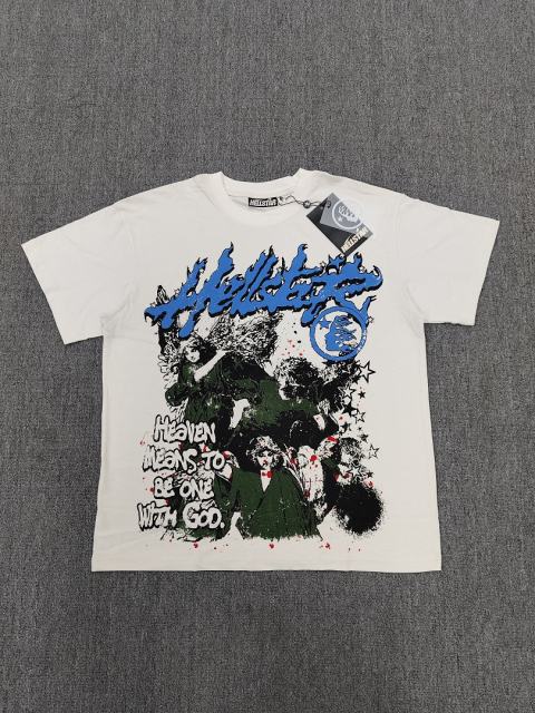 1:1 Hellstar NFC SCAN Hellstar Angel Graphic Vintage Off White T-Shirt