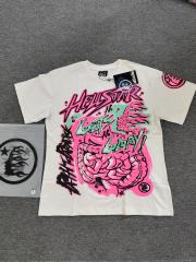 1:1 Hellstar NFC SCAN Hellstar Guts No Glory Neon Graphic Vintage Off White T-Shirt